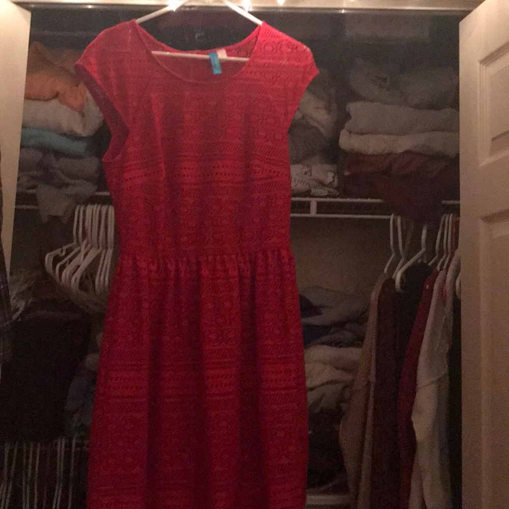 red above knee dress